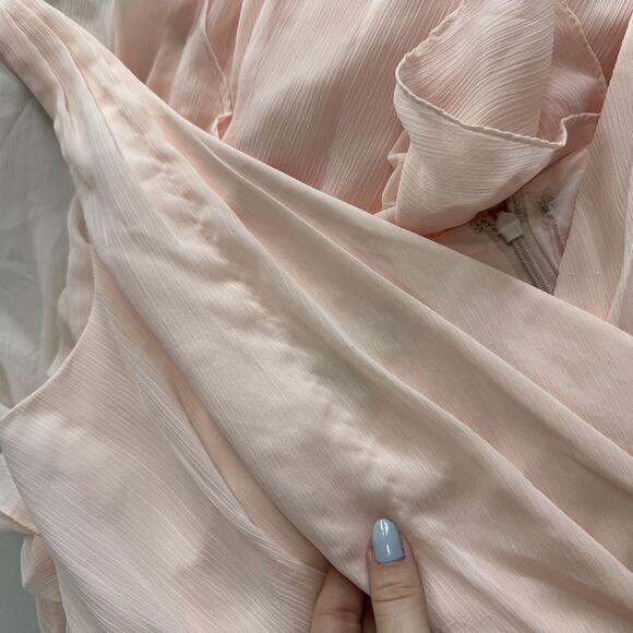 White by Vera Wang Dress Womens 20 Petal Pink Ruffle Gown Chiffon Whimsy Fairy - Picture 9 of 16